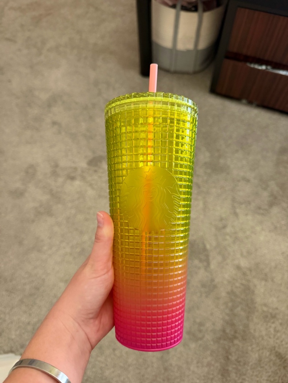Starbucks Ombré Pink & Yellow Tumbler